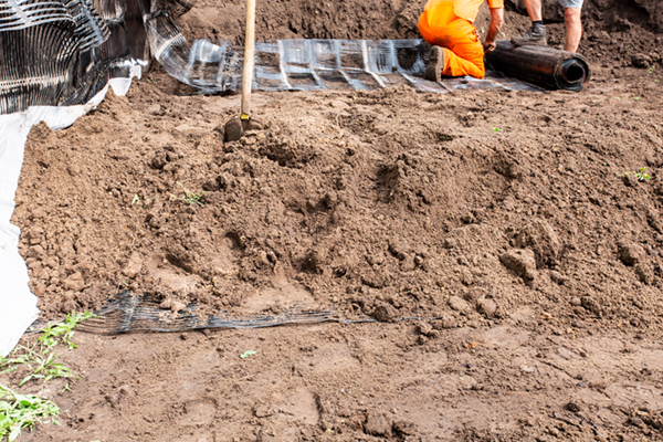 Gewapende grondconstructie op kleine schaal